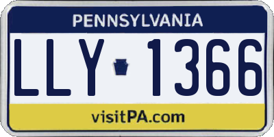 PA license plate LLY1366