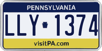 PA license plate LLY1374
