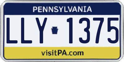 PA license plate LLY1375