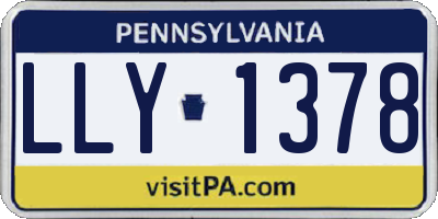 PA license plate LLY1378