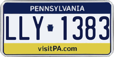 PA license plate LLY1383
