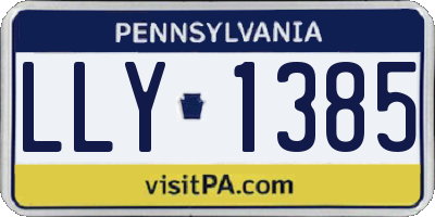 PA license plate LLY1385