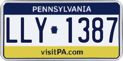 PA license plate LLY1387