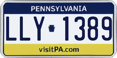 PA license plate LLY1389