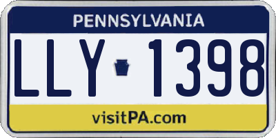 PA license plate LLY1398