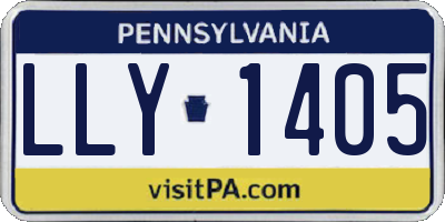 PA license plate LLY1405
