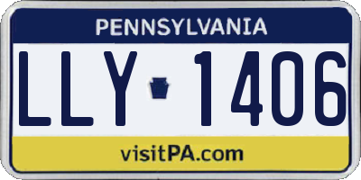 PA license plate LLY1406
