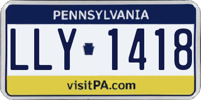 PA license plate LLY1418