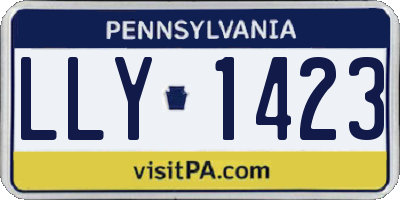 PA license plate LLY1423