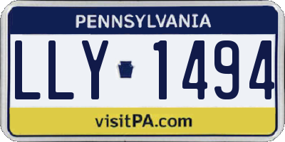 PA license plate LLY1494