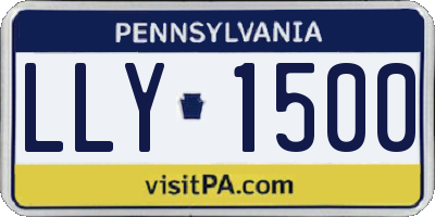 PA license plate LLY1500