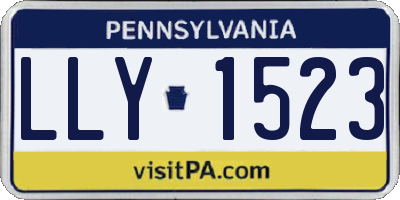 PA license plate LLY1523