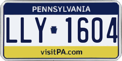 PA license plate LLY1604