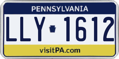 PA license plate LLY1612