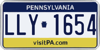PA license plate LLY1654