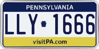 PA license plate LLY1666