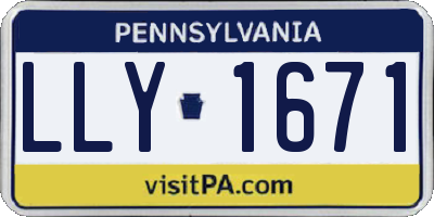 PA license plate LLY1671