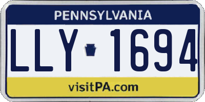 PA license plate LLY1694