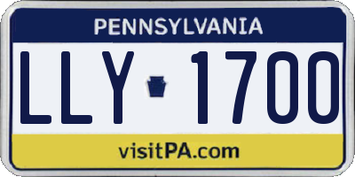 PA license plate LLY1700
