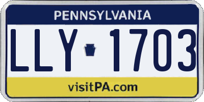 PA license plate LLY1703