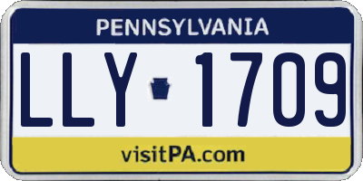 PA license plate LLY1709