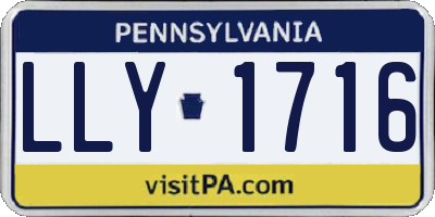 PA license plate LLY1716