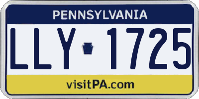 PA license plate LLY1725
