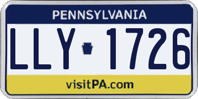 PA license plate LLY1726