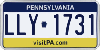 PA license plate LLY1731