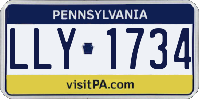 PA license plate LLY1734