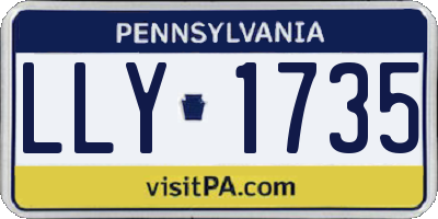 PA license plate LLY1735