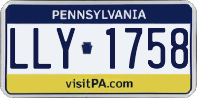 PA license plate LLY1758
