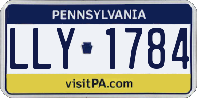 PA license plate LLY1784