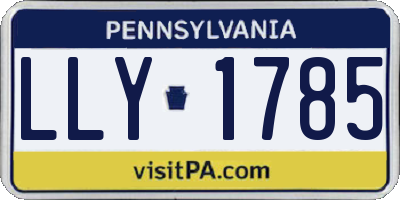 PA license plate LLY1785