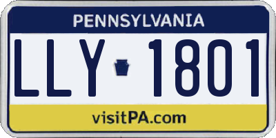 PA license plate LLY1801