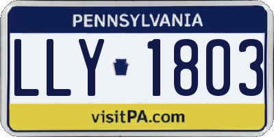 PA license plate LLY1803