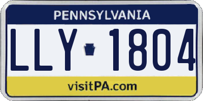 PA license plate LLY1804