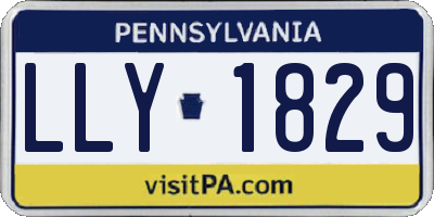 PA license plate LLY1829