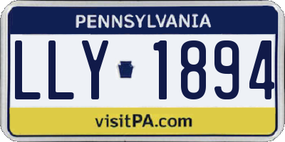 PA license plate LLY1894