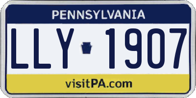 PA license plate LLY1907