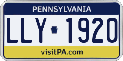 PA license plate LLY1920