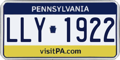 PA license plate LLY1922