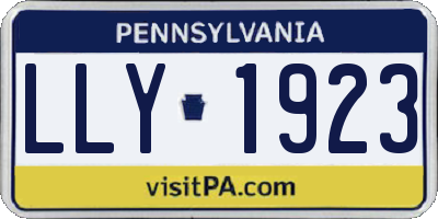 PA license plate LLY1923