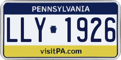 PA license plate LLY1926