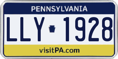 PA license plate LLY1928