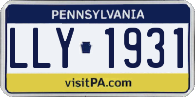 PA license plate LLY1931