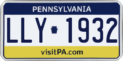 PA license plate LLY1932