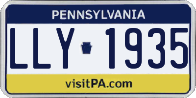 PA license plate LLY1935