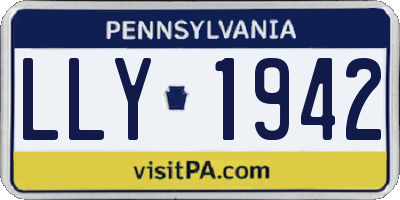 PA license plate LLY1942