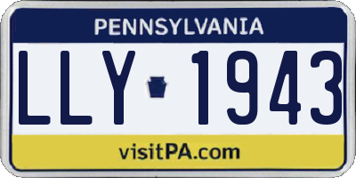 PA license plate LLY1943